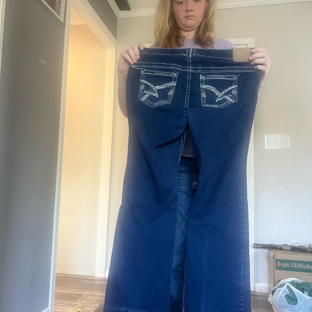 Amethyst Jeans Dark Blue Flare & Wide Leg